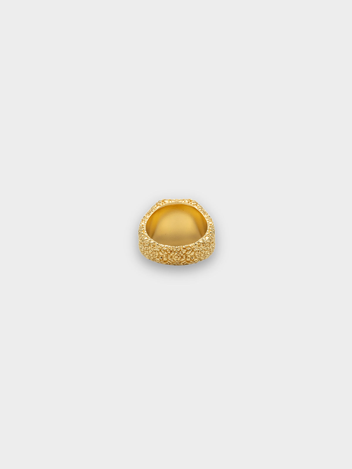 IX Crunchy Cushion Blue Enamel Signet Ring