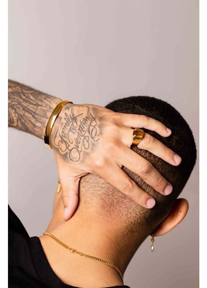 IX STUDIOS - CUSHION SIGNET RING TIGER EYE