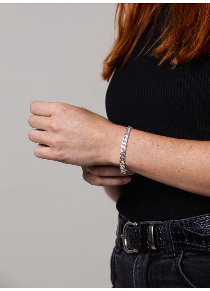 IX STUDIOS - Chunky Curb Matt Bracelet Sølv