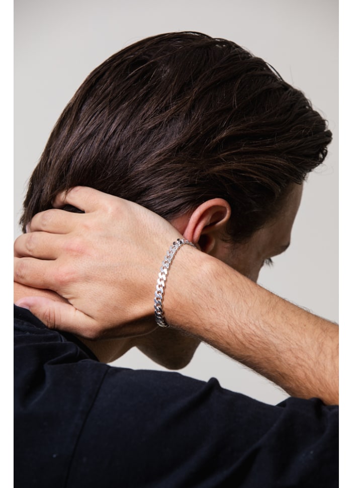 IX STUDIOS - Chunky Curb Matt Bracelet Sølv