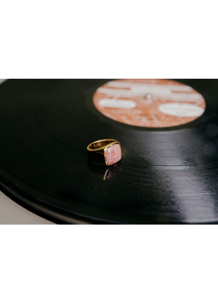 IX STUDIOS - CUSHION SIGNET RING RHODOCROSITE