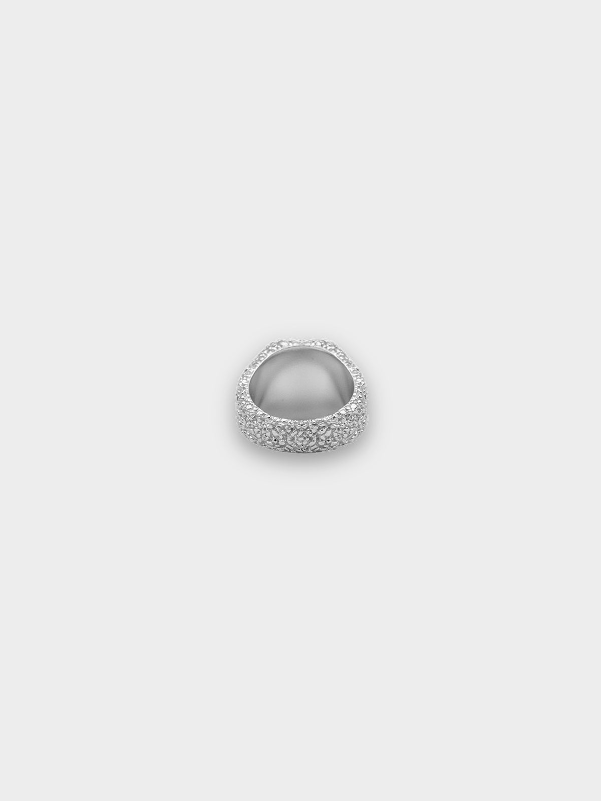 IX Crunchy Cushion Blue Enamel Ring Silver