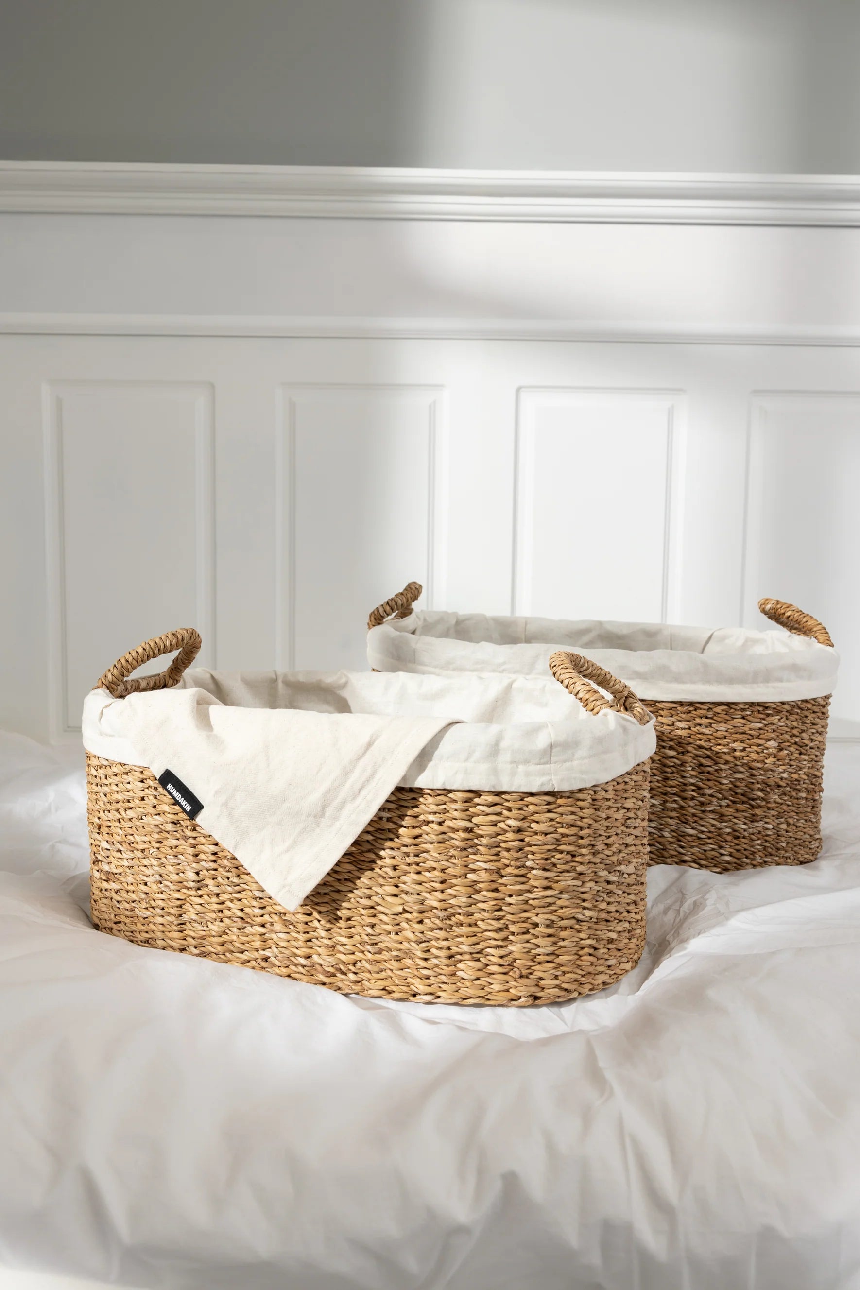 Laundry Wicker Set - Organic Cotton Lining