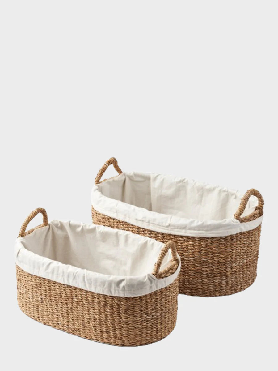 Laundry Wicker Set - Organic Cotton Lining