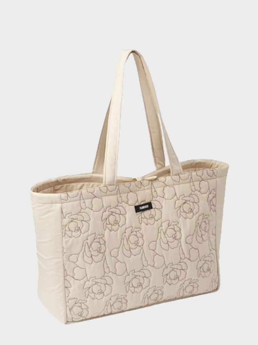 Humdakin - Maxi Tote Bag - Light Stone - Peony Quilt