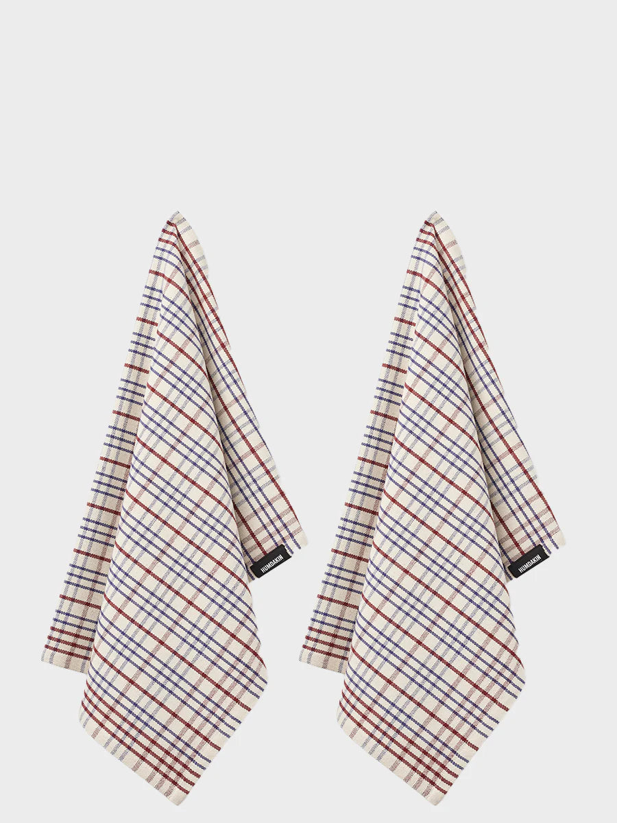 Humdakin - Organic Tea Towel - 2 pack - Checkered Race