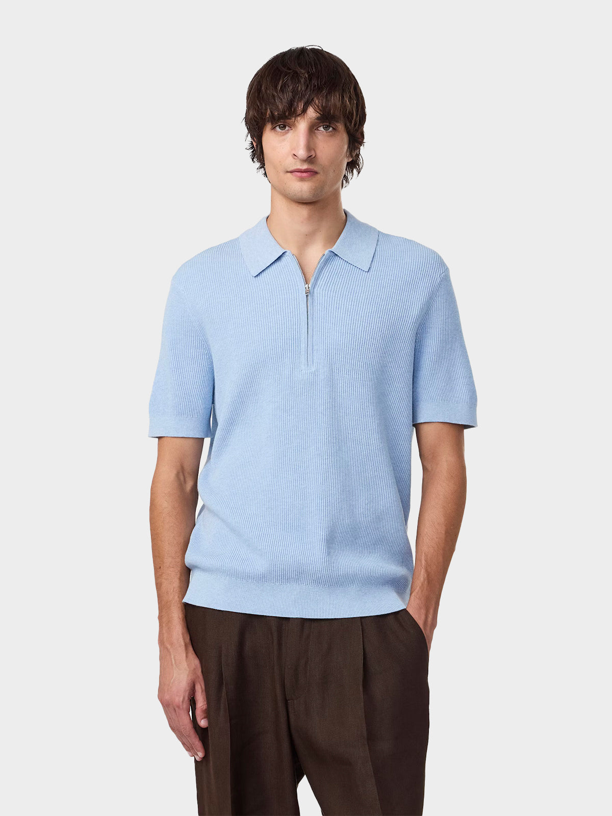 Hansie Ribbed Half Zip Polo