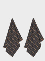 Humdakin - Recycled Cotton Tea Towel - 2 pack - Brown Plaid
