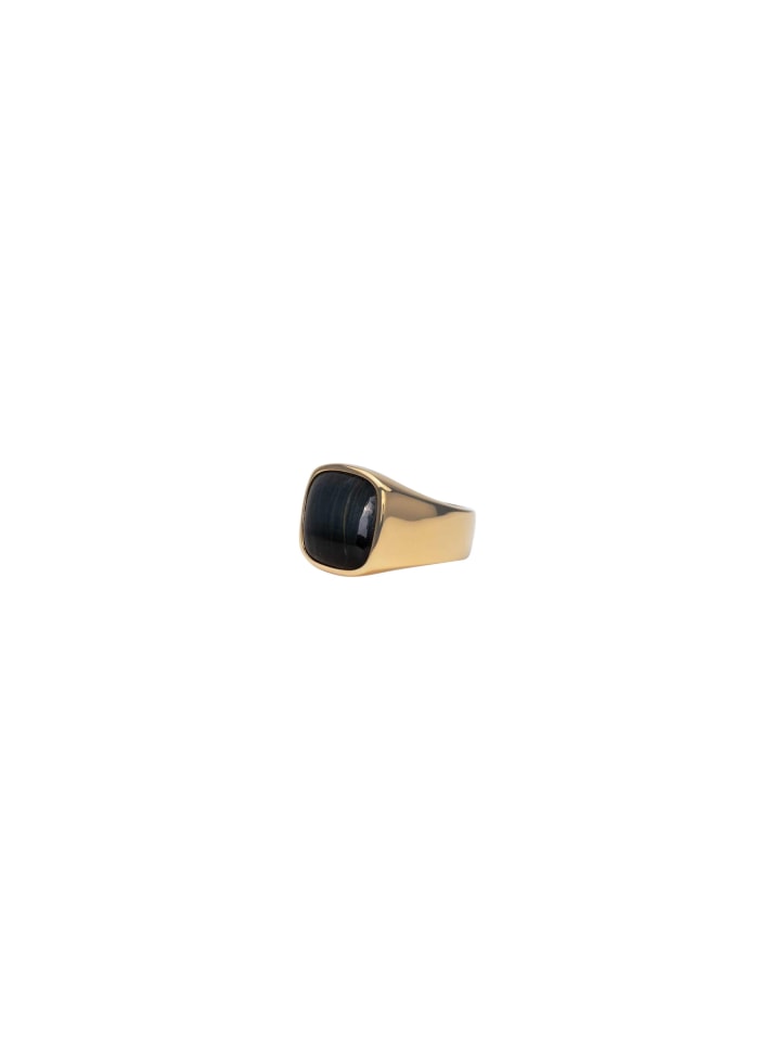 IX CUSHION SIGNET RING - HAWKS EYE