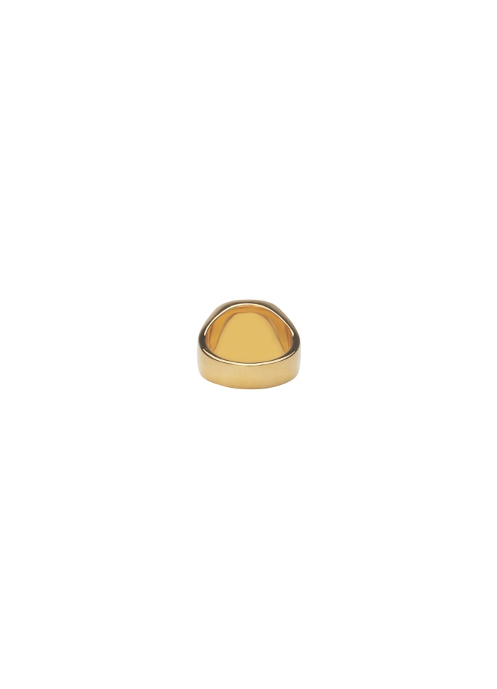 IX CUSHION SIGNET RING RHODOCROSITE